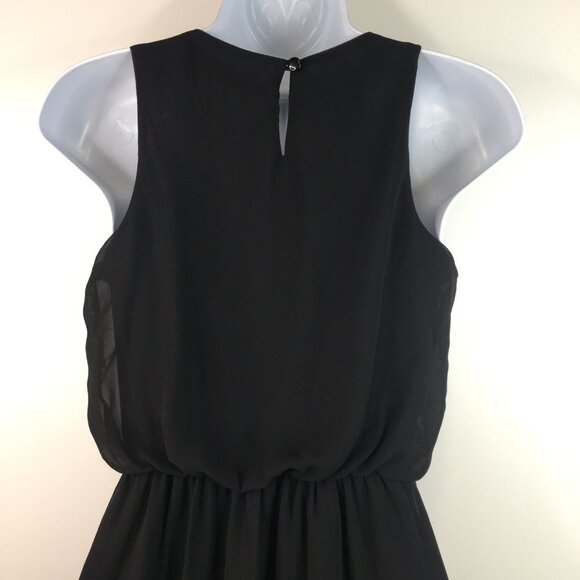 Lush Sheer Overlay Lined Sheer Black Dress Size XS - Picture 6 of 11